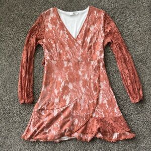 Coral lace dress
